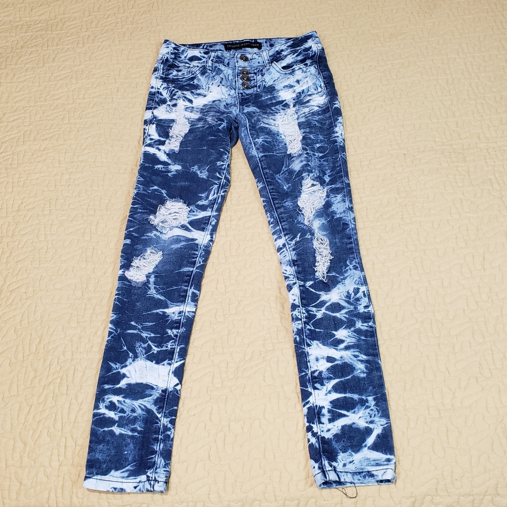 Traffic bleach dyed jeans size 8